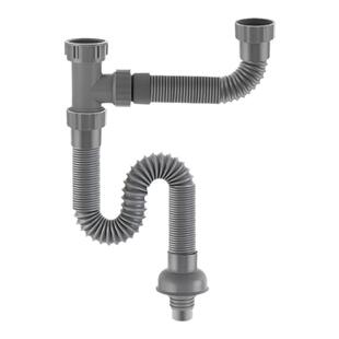 45mm接口双头水槽防臭排水管厨房双水槽二合一耐高温加长伸缩软管