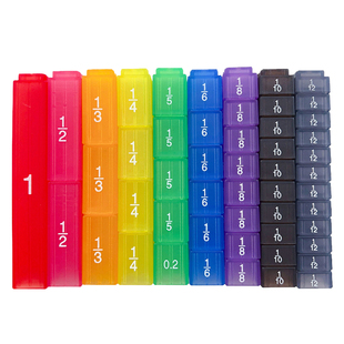 积木拼装益智玩具彩虹透明分数条小数百分数分数塔学习教具数学器