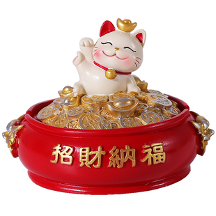 创意招财猫烟灰缸个性潮流家用客厅办公室防飞灰带盖子可爱少女心