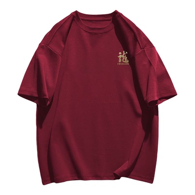 纯棉2024新款班服国潮中国龙印花短袖t恤男女夏季休闲ins上衣体恤