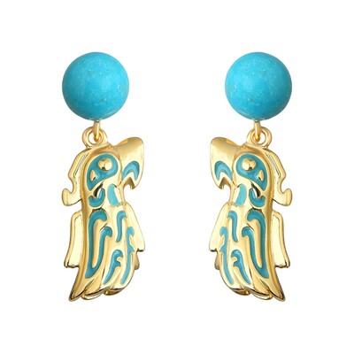 文艺复古国潮青铜器耳饰女