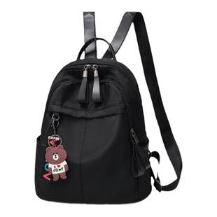 背包女2025新款时尚休闲百搭轻便防水黑色旅行通勤牛津布双肩包女