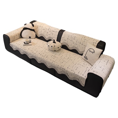 沙发垫冬季毛绒2026新款盖布巾高级感一片式直排皮沙发专用坐垫子