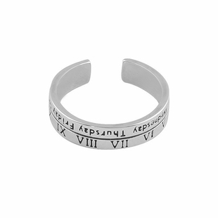 LIHAO双层复古希腊字母戒指男ins风潮流嘻哈朋克土酷暗黑系配饰女