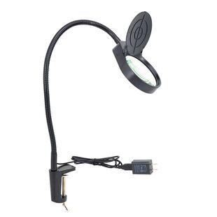 PDOK多功能桌面阅读维修夹式放大镜带LED灯带罩防尘PD-7S电子检测高清20倍塑胶纺织印刷雕刻收藏放大镜