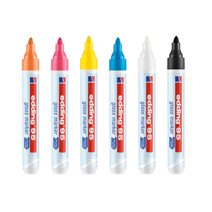 德国edding4095/95粉笔马克笔POP海报玻璃可擦笔黑板镜面玻璃写字笔亚克力涂鸦珐琅板画笔玻璃蜡笔液体粉笔