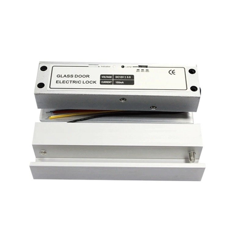 办公室上下无框玻璃门锁配件禁插无锁门禁夹锁门禁电锁门插电框