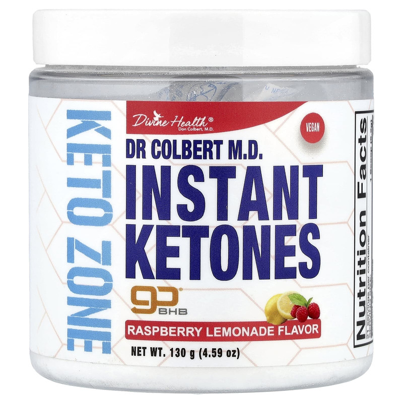 Divine Health,科尔伯特博士,Keto Zone,速溶酮,覆盆子柠檬水4