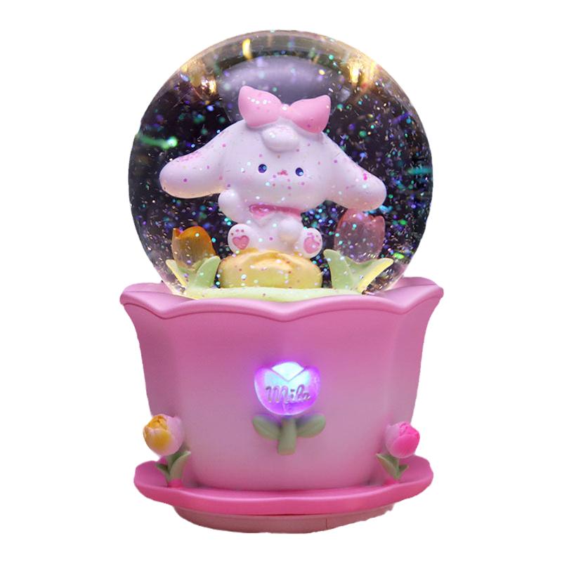 彩灯飘雪花水晶球音乐盒生日礼物