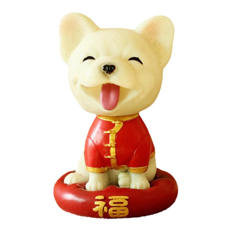 喜庆版泰迪博美旺旺狗玩偶摆件