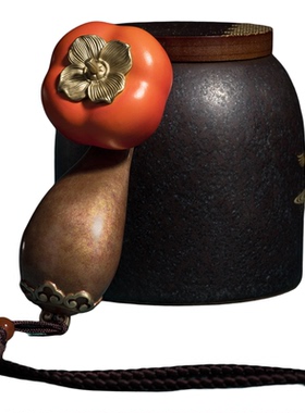 铜师傅柿子如意解压摆件