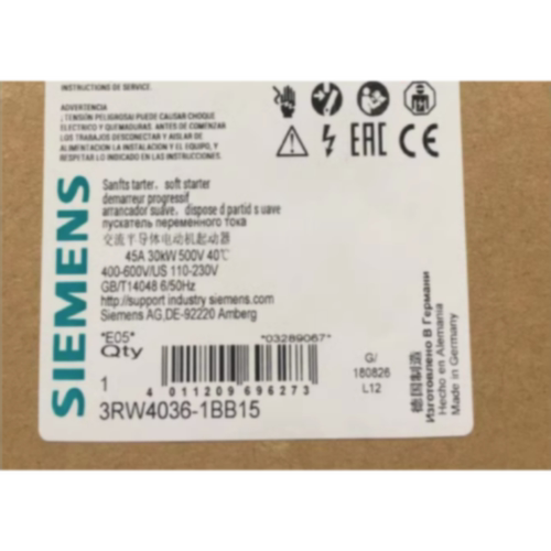 议价3RW4036-1BB15 软起动器S2 45A 30KW/500V 3RW40361BB15现货