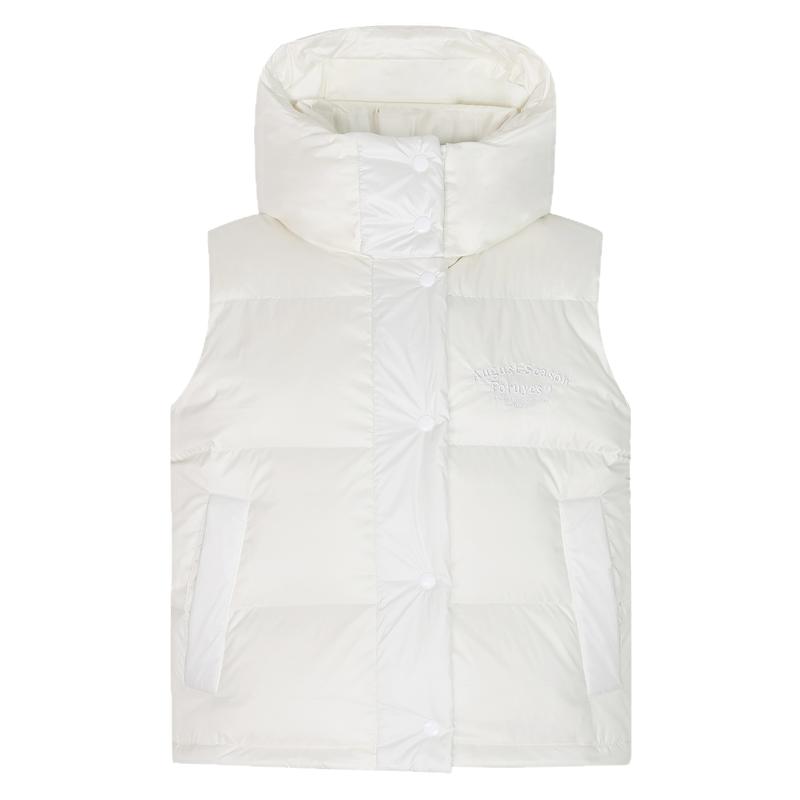 FORUYES标语连帽马甲棉服