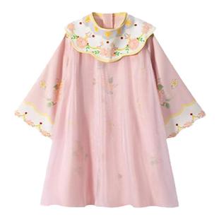 年衣童装女童连衣裙春秋款儿童国风云肩公主甜美裙子仙短裙长袖款