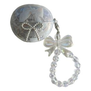 贝壳纹丝带蝴蝶结华为freeclip耳机保护壳轻奢风freebuds6i透色软壳适用于freebudsse3保护套简约高级airpods