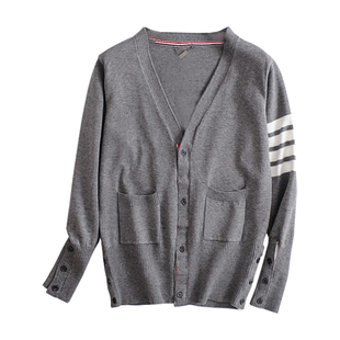 2026春季新款BF风TB针织衫外套女开衫毛衣宽松中长款上衣V领潮