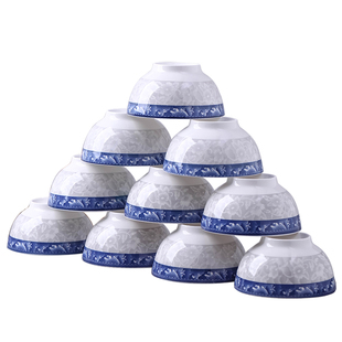 家用10个饭碗套装创意餐具大号汤碗泡面碗组合陶瓷沙拉碗中式小碗