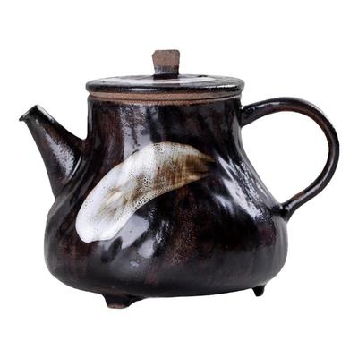 侘寂风手作柴烧茶壶日式