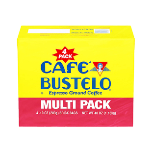 美国直邮Cafe Bustelo意式浓缩咖啡粉深度烘焙滤泡黑咖啡283g*4包