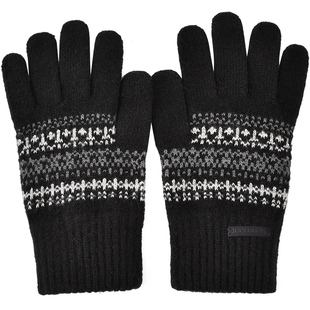 卡蒙针织手套男士冬季户外毛线手套触屏防寒保暖运动骑车五指手套