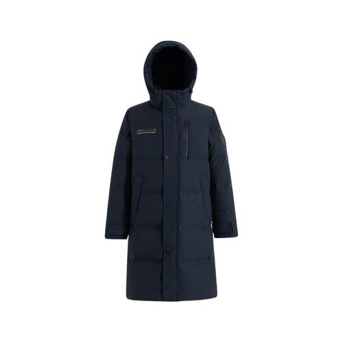 雪中飞2026春新款男女连帽长款羽绒服简约袖标时尚加厚大气百搭