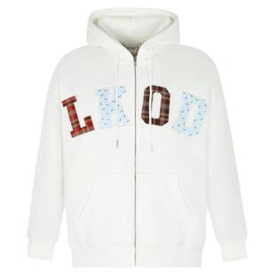 LKSTORE LKOD2024秋季新款潮牌格子碎花贴布外套男女同款帽衫长袖