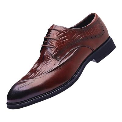 秋季新款真皮鳄鱼纹男士结婚皮鞋