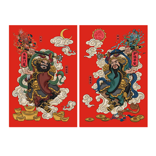 门神贴磁吸2026新款马年家用防盗门入户门春节新年镇宅秦叔宝年画