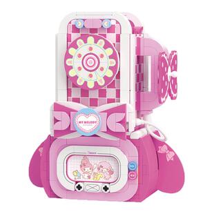 TOPTOY三丽鸥家族粉梦家居系列酷洛米美乐蒂积木可爱桌面摆件礼物