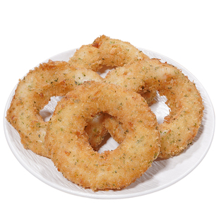 整箱玖圆圆海苔炸虾圈天妇罗炸货小吃鲜虾饼冷冻油炸半成品7.68kg