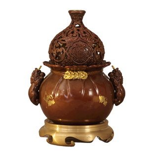 香炉纯铜家用室内葫芦中式熏香炉檀香沉香盘香盒送礼品香薰炉摆件