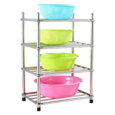 方形不锈钢落地多层收纳置物架