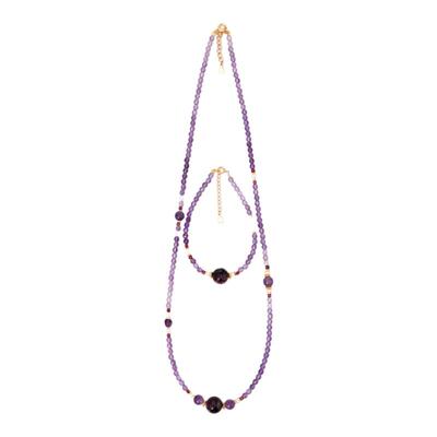 天然紫水晶九紫离火项链中式国风