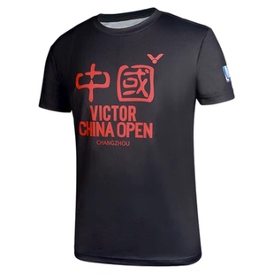 VICTOR/威克多胜利羽毛球服中国公开赛纪念男女T恤短袖T-402CO