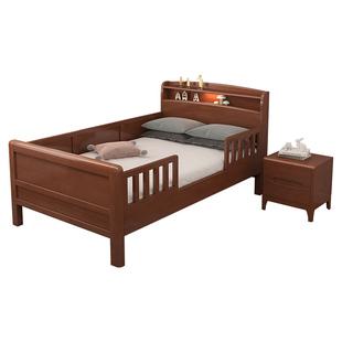 全实木老人床带护栏扶手老式高脚硬板床1米1.2养老院老年人单人床