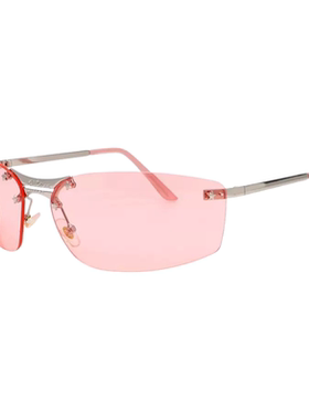 美式复古机能vintage无边框墨镜