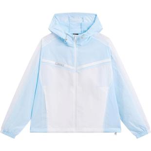 特步防晒衣女款春夏新款薄款风衣外套户外连帽防晒服976228140215