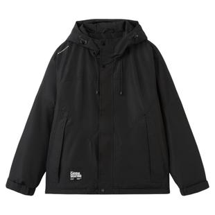 快鱼2025年冬新款男士夹棉棉服拼接撞色时尚洋气休闲百搭轻薄保暖