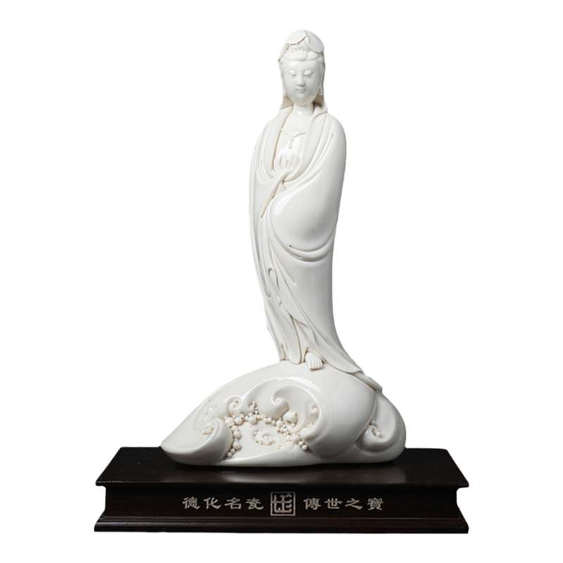 戴玉堂陶瓷摆件《慈航真人像观音菩萨》兰全盛佛像客厅家用供奉