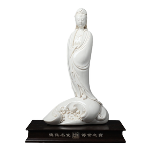 戴玉堂陶瓷摆件《慈航真人像观音菩萨》兰全盛佛像客厅家用供奉