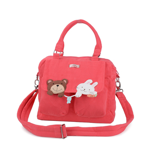 日本卡拉猫品牌女包熊兔子原创撞色时尚可爱两用帆布手提斜挎包