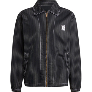 Adidas/阿迪达斯官方正品新款男士复古翻领条纹夹克外套JP4485