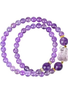 柏利来紫水晶九尾狐双圈手链