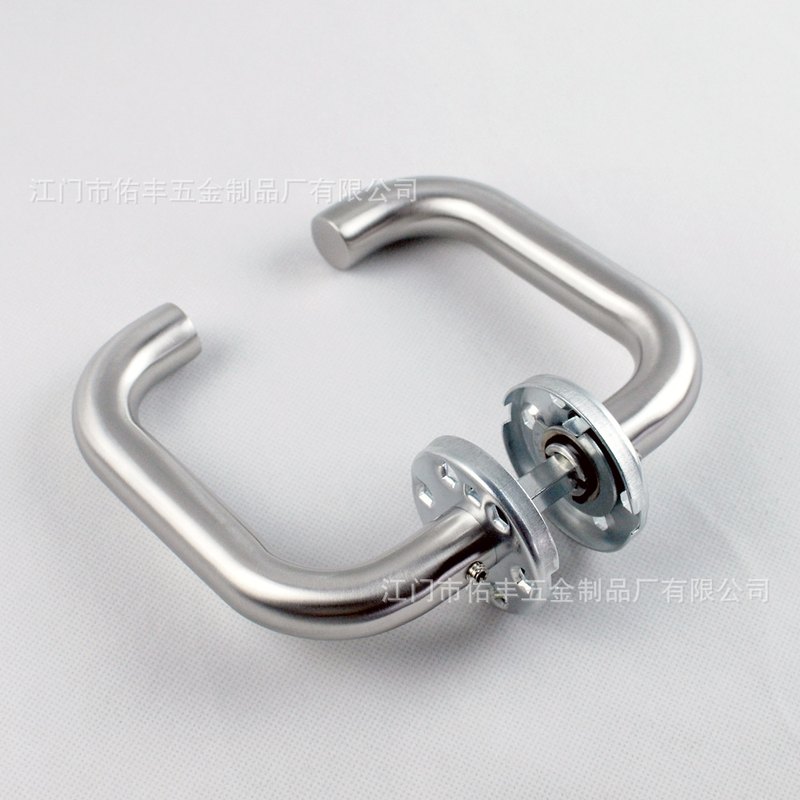 304不锈钢双弯U型欧通道门锁门把手标现货执手门拉手分体防火