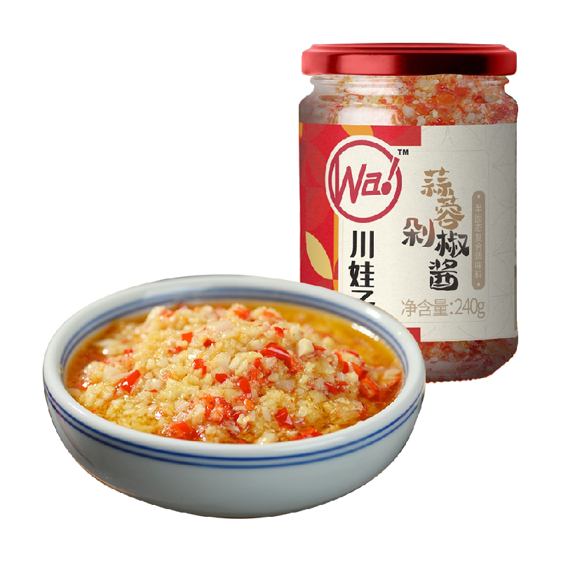 川娃子剁椒蒜蓉酱小龙虾调料扇贝烧烤调料火锅蘸料蒜泥辣椒酱