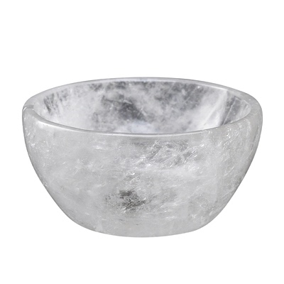 天然白水晶圆碗聚宝盆礼物摆件