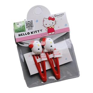 Sanrio三丽鸥正版凯蒂猫库洛米碎发BB发夹小发圈儿童宝宝发饰皮筋