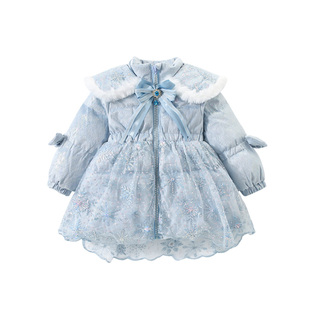 D.Bkyer女童羽绒服冬装冰雪奇缘爱莎公主艾莎加厚中长款儿童高端