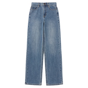 self-portrait 2026早春新款牛仔蓝满钻百搭高腰直筒牛仔裤长裤