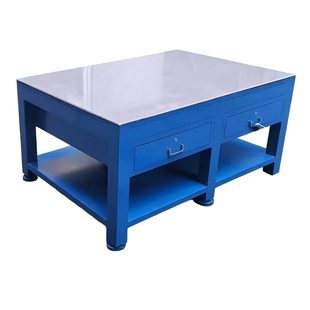 钳工操作台重型模具平台车间维修桌A3钢板工作台虎钳装配台飞模台